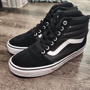 Vans Black and White High-Top Sneakers